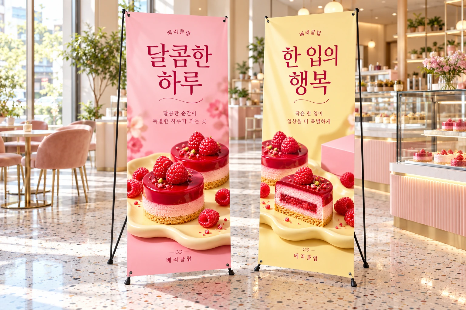 베리클럽 실제 X배너 거치대 목업
